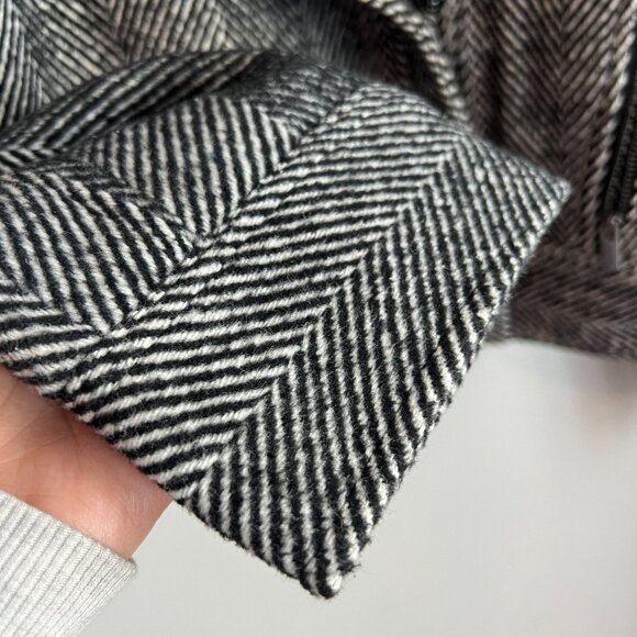 Splendid TIA Herringbone Crop Biker Jacket XTRA-SMALL XS in Black White Colorway - Picture 7 of 13